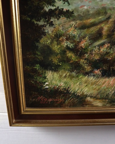 Caspary Ölgemälde 1964 Wald Dorf