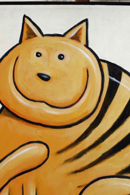 Charles Kaufman Gemälde yellow cat 1999