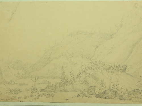 Claus Anton Kolle Zeichnung antik Landschaft