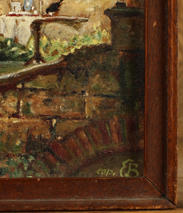 E B Copie nach Spitzweg Ölgemälde antik