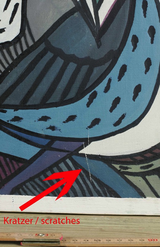 E Boungou Acrylgemälde Afrika Tiere 1972