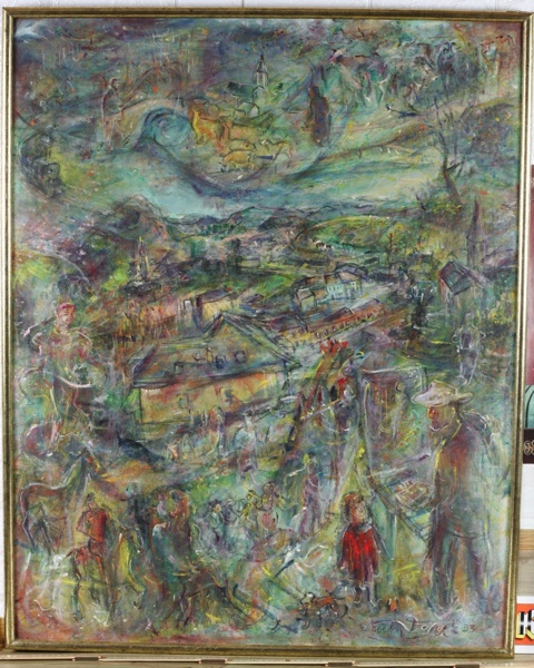 Eberhard Doser Ölgemälde Traumlandschaft abstrakt 1993