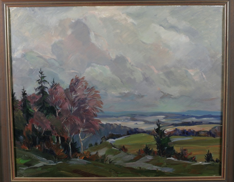 Elsa Hoppe Ölgemälde expressive Landschaft