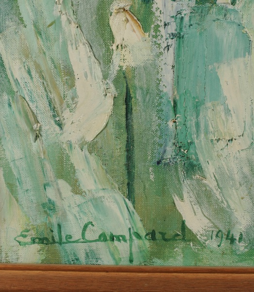 Emile Compard antikes Ölgemälde Portrait 1941 Selbstportrait