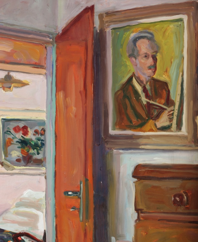 Erich Colm Bialla Ölgemälde Interieur Künstler Wohnung 1970
