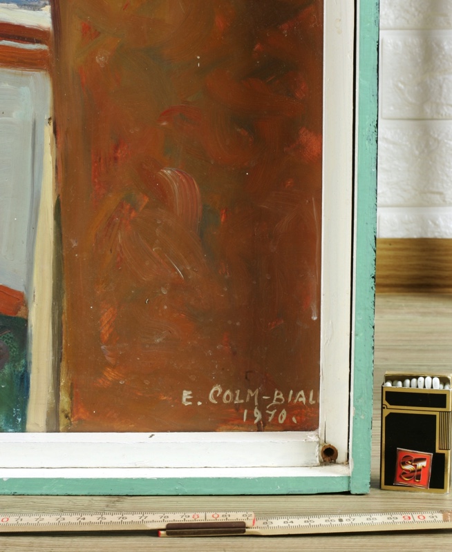 Erich Colm Bialla Ölgemälde Interieur Künstler Wohnung 1970