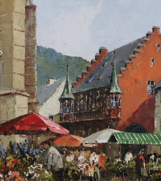 Erich Paulsen Ölgemälde Freiburg Kaufmannsgilde 70cm