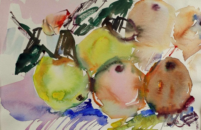 Erika Rauschning Aquarell Stillleben abstrakt 2