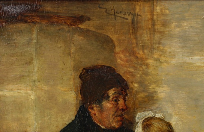 Ernestus van Harlingen Ölgemälde antik Zahnschmerz