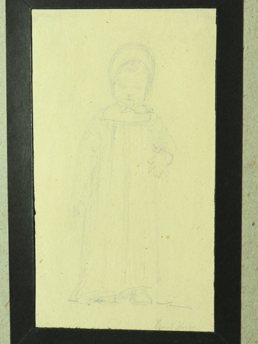 Ernst Ahron Meyer 1797 1861 Zeichnung antik Kind Mädchen Nachthemd
