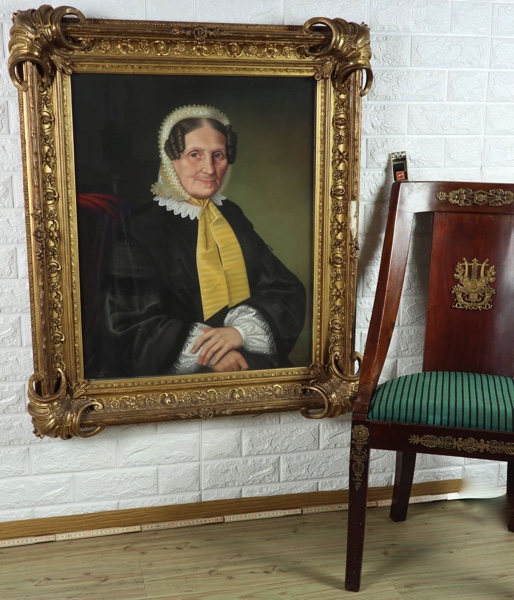 Ernst Cramer Pastell Gemälde Portrait Witwe Saunow