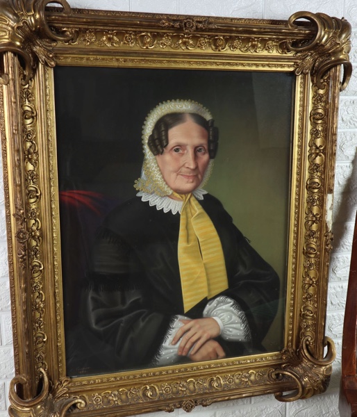 Ernst Cramer Pastell Gemälde Portrait Witwe Saunow