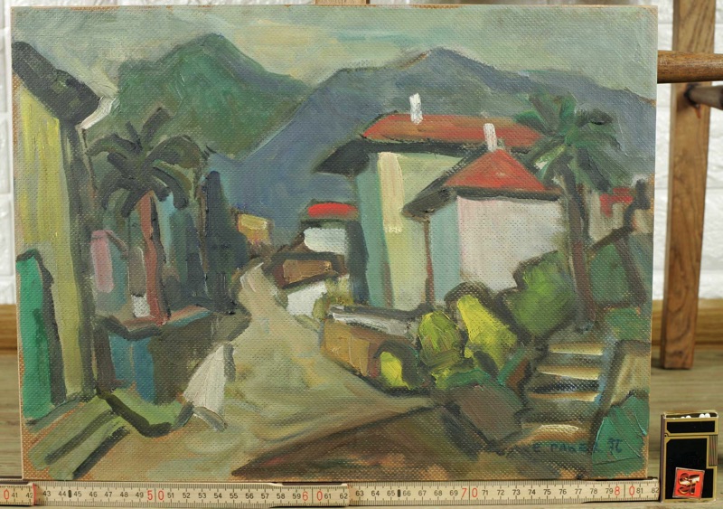 Ernst Pader Ölgemälde 1976 südliche Landschaft 1