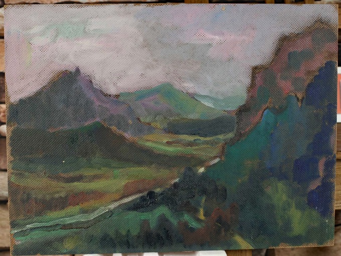 Ernst Pader Ölgemälde Landschaft Berge 19
