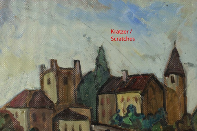 Ernst Pader Ölgemälde älter Burg Linz 11