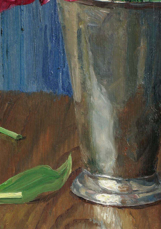 Ernst Toepfer Ölgemälde antik 1931 Stillleben Tulpen Jugendstil