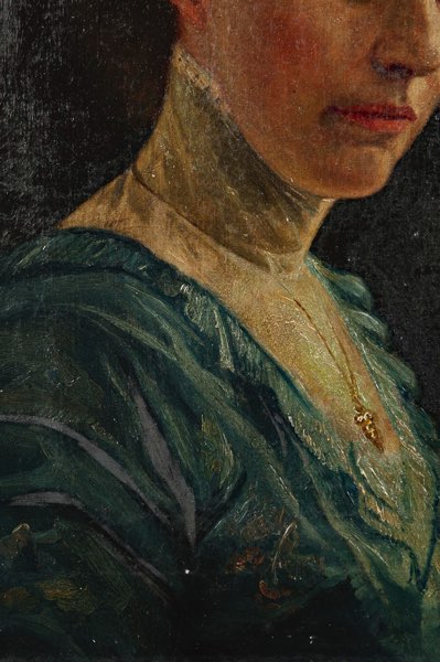 Faust Ölgemälde antik Portrait Dame Kleid