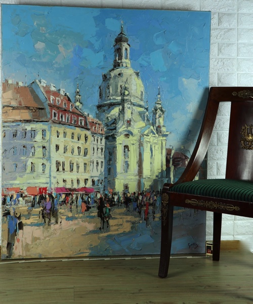 Frank Getty Ölgemälde Dresden Frauenkirche 120cm