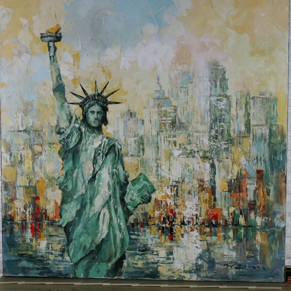 Frank Getty Ölgemälde New York painting Liberty Freiheitstatue