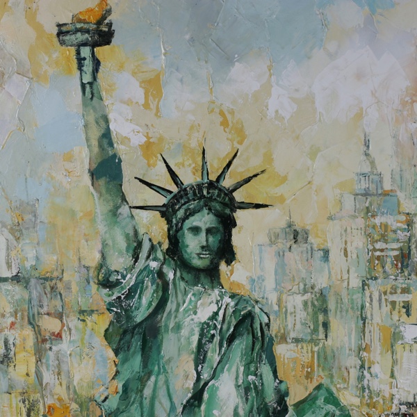 Frank Getty Ölgemälde New York painting Liberty Freiheitstatue