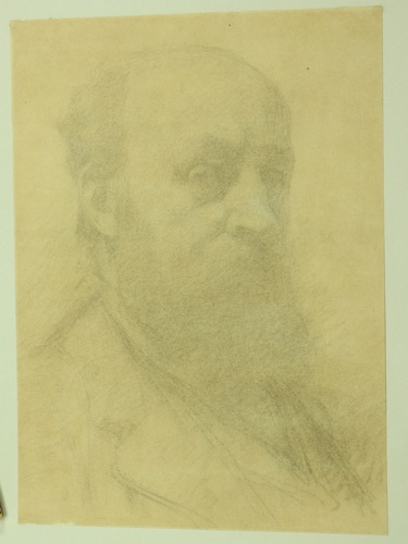 Frans Schwartz Zeichnung antik Maler Selbstportrait
