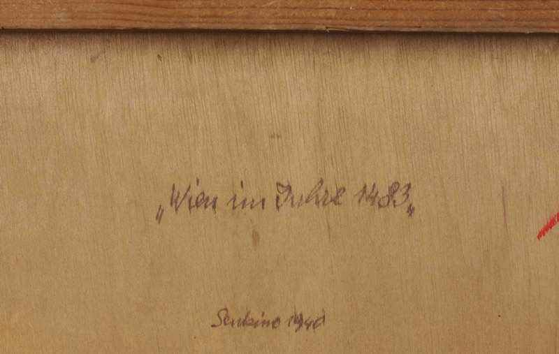 Franz Senkinc antikes Ölgemälde Wien im Jahre 1483