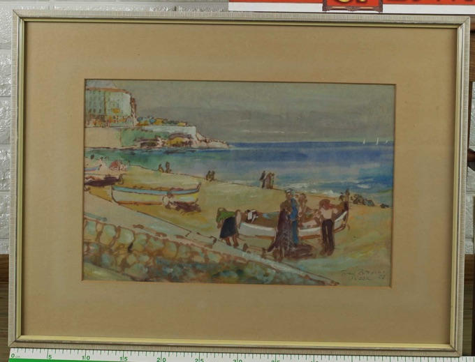 Fred Brosius Aquarell Gouache Nizza 1952