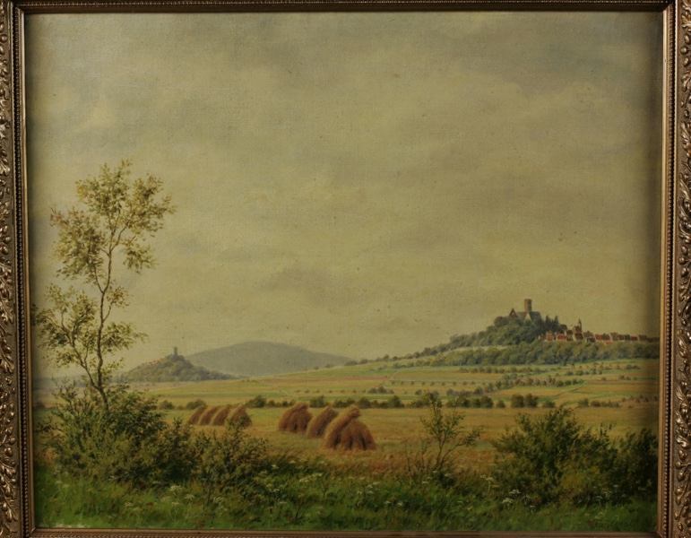 Friedrich Berthold Fauldrath Ölgemälde antik Vetzberg Burgen