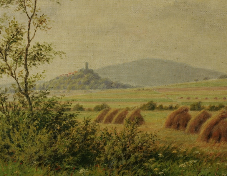 Friedrich Berthold Fauldrath Ölgemälde antik Vetzberg Burgen