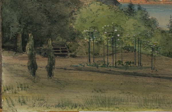 Friedrich Ernst Wolperding antikes Aquarell Kiel Hafen 1847