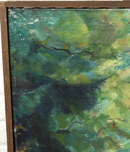 Friedrich Wilhelm Mook Ölgemälde antik 1919 Wald expressiv