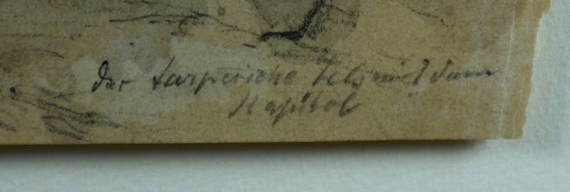 Fritz Bamberger Zuschreibung Aquarell antik tarpejischer Fels Rom
