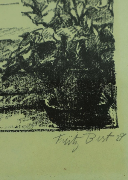 Fritz Best Radierung antik 1929 Kronberg Taunus