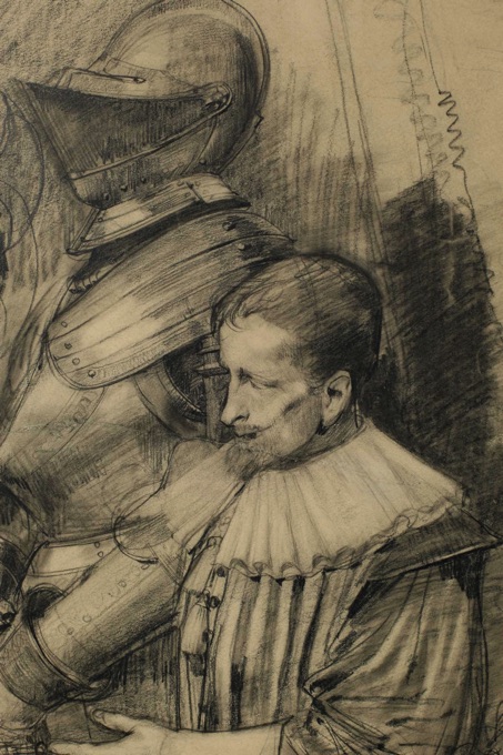 Fritz Boehle Zeichnung antik Wallenstein Bühnenstück