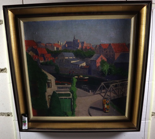 Fritz Heilmann Ölgemälde antik Stadt expressiv