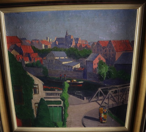 Fritz Heilmann Ölgemälde antik Stadt expressiv