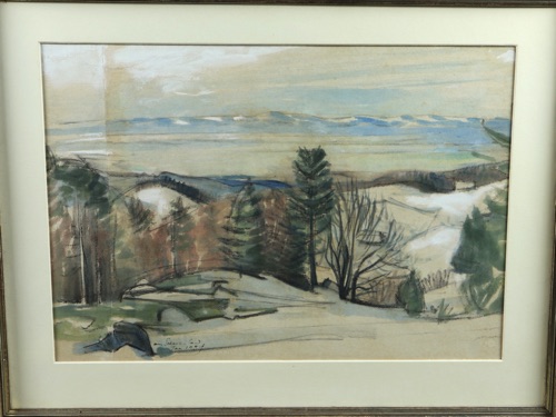 Fritz Kaiser Aquarell 1951 Schauinsland Schwarzwald