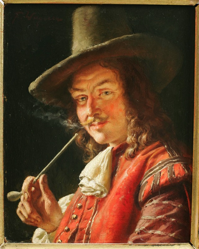 Fritz Wagner Ölgemälde Edelmann Pfeife