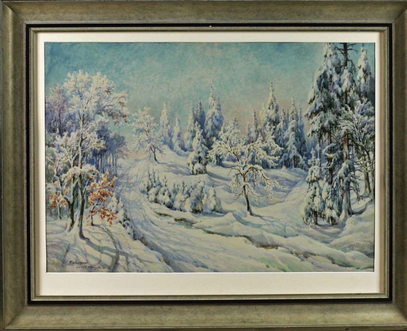 Fritz Wucherer Aquarell antik unweit Königstein