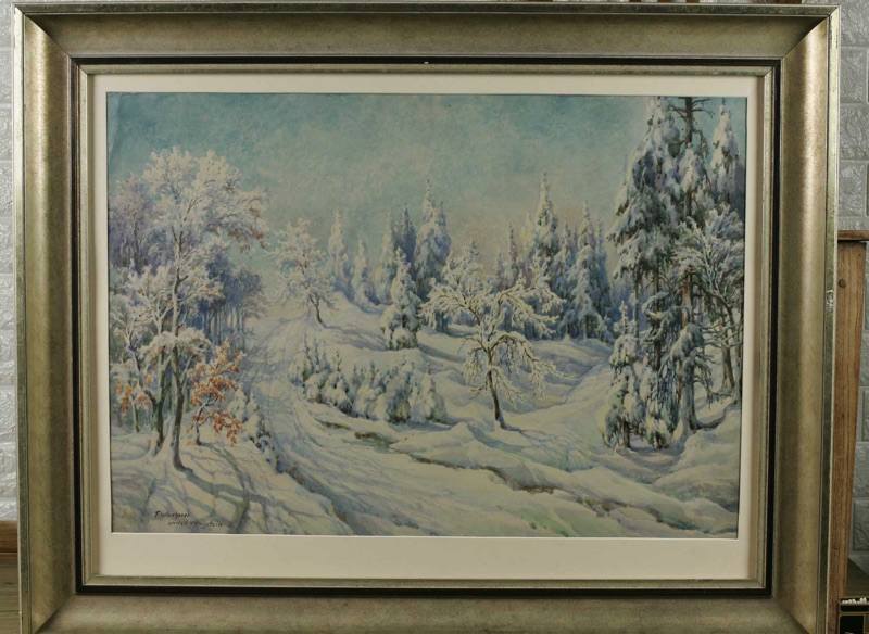 Fritz Wucherer Aquarell antik unweit Königstein