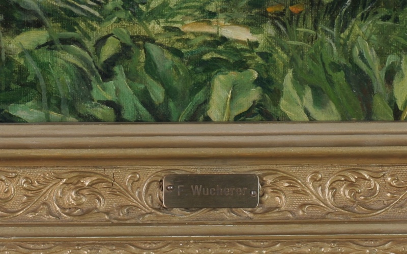 Fritz Wucherer Ölgemälde antik Wald Fontainebleau Barbizon Frankreich