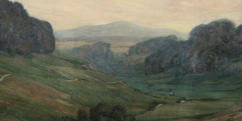 Fritz Wucherer Ölgemälde antik Woogtal Königstein Taunus 200cm