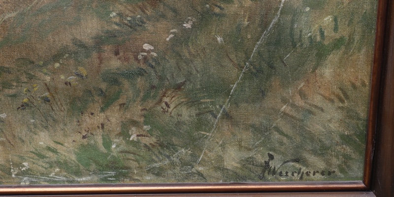 Fritz Wucherer Ölgemälde antik Woogtal Königstein Taunus 200cm