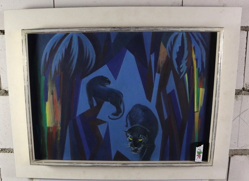 Funke Ölgemälde Panther 1965