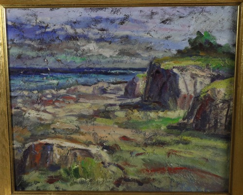 Gemälde Landschaft expressiv Rahmen 42cm