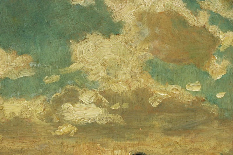George Hall Neale älteres Ölgemälde impressionistische Landschaft