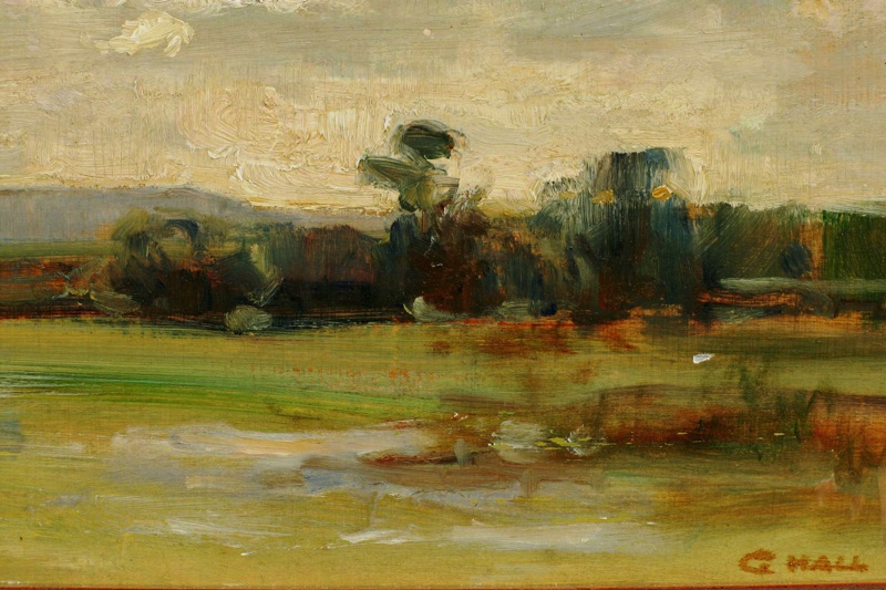 George Hall Neale älteres Ölgemälde impressionistische Landschaft