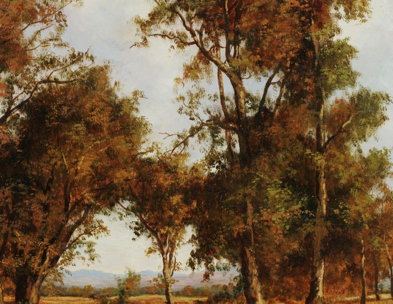 Gramm Gemälde älter Landschaft Fluß Impressionist Chiemsee
