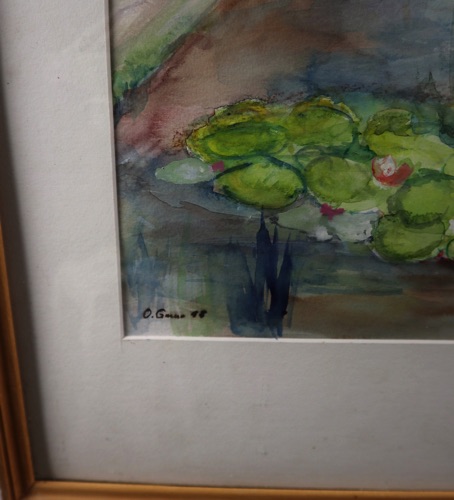 Gunn Aquarell Teich Seerosen