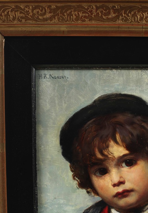 H R Kaesen Ölgemälde antik Portrait Junge